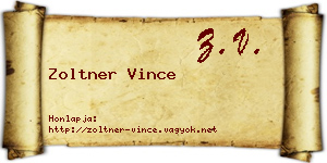 Zoltner Vince névjegykártya
